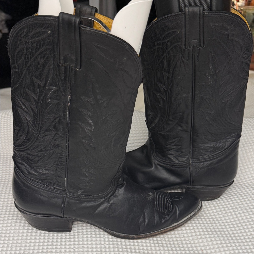 Black Leather Western Nocona Boots - 13.5